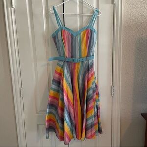 Collectif Rainbow Swing Dress Size 6
